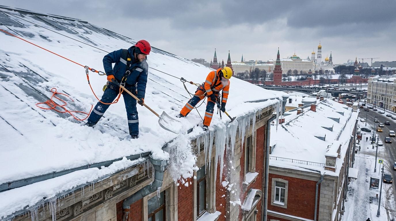 Уборка снега с крыш