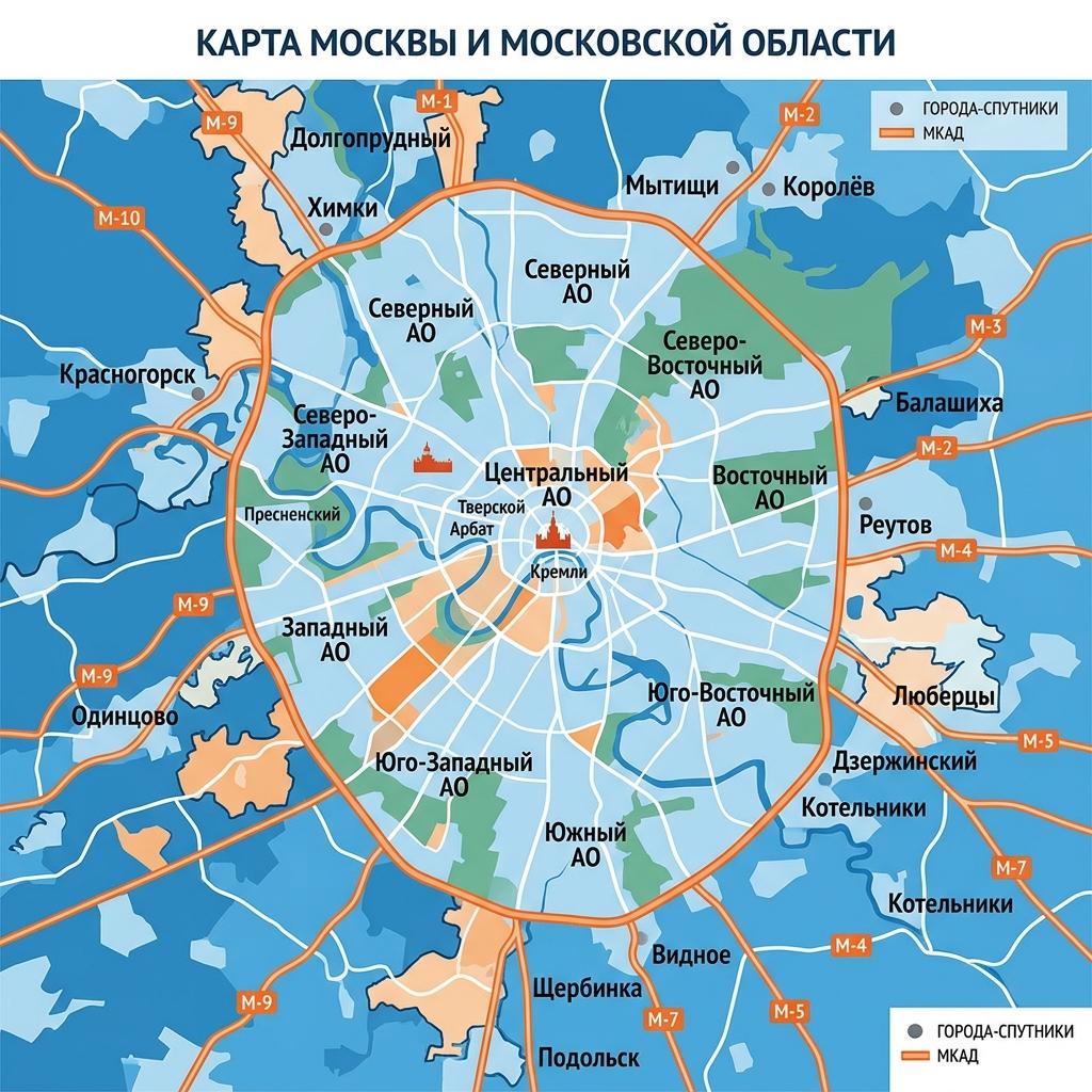 Карта обслуживания Альпсила — Москва и Московская область