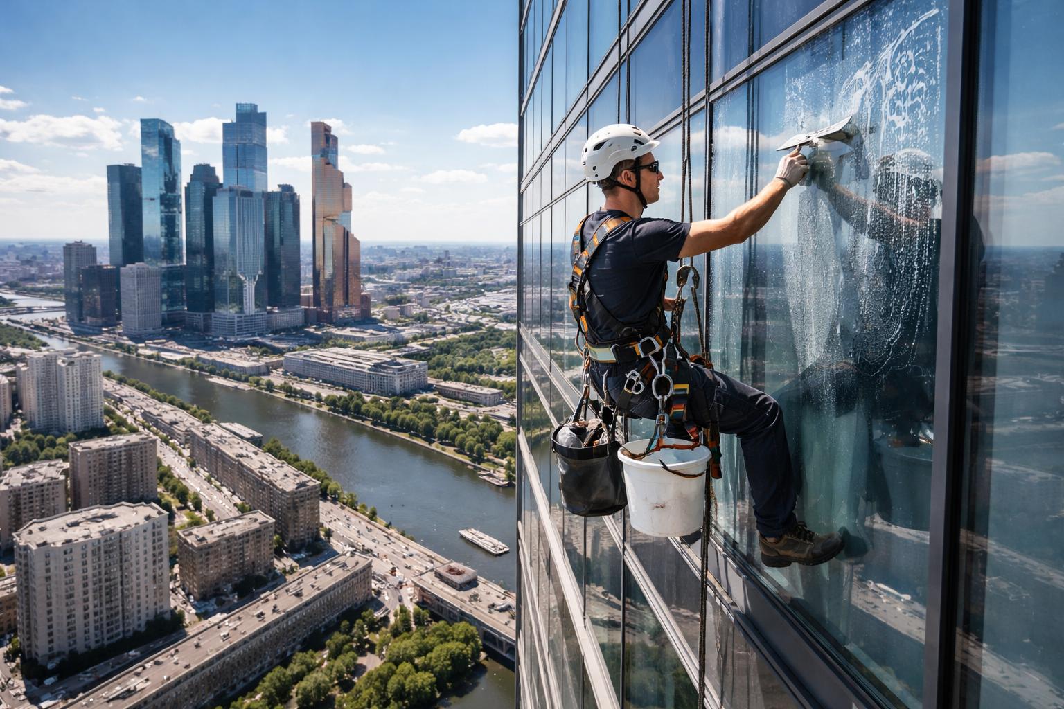 Мойка остекления БЦ Белая Площадь